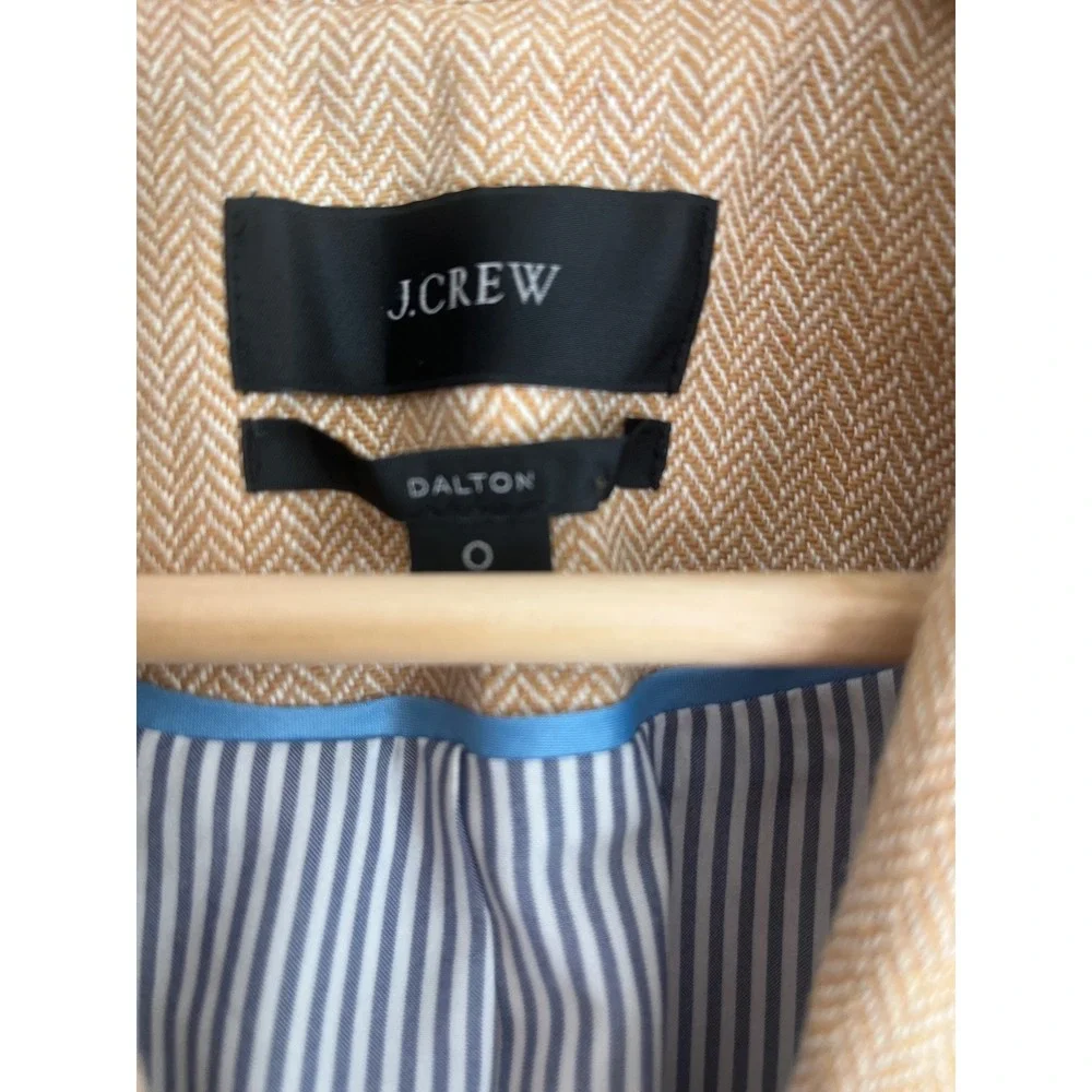 J. Crew Womens 0 Dalton Blazer Beige Tan Herringbone Tweed Office
